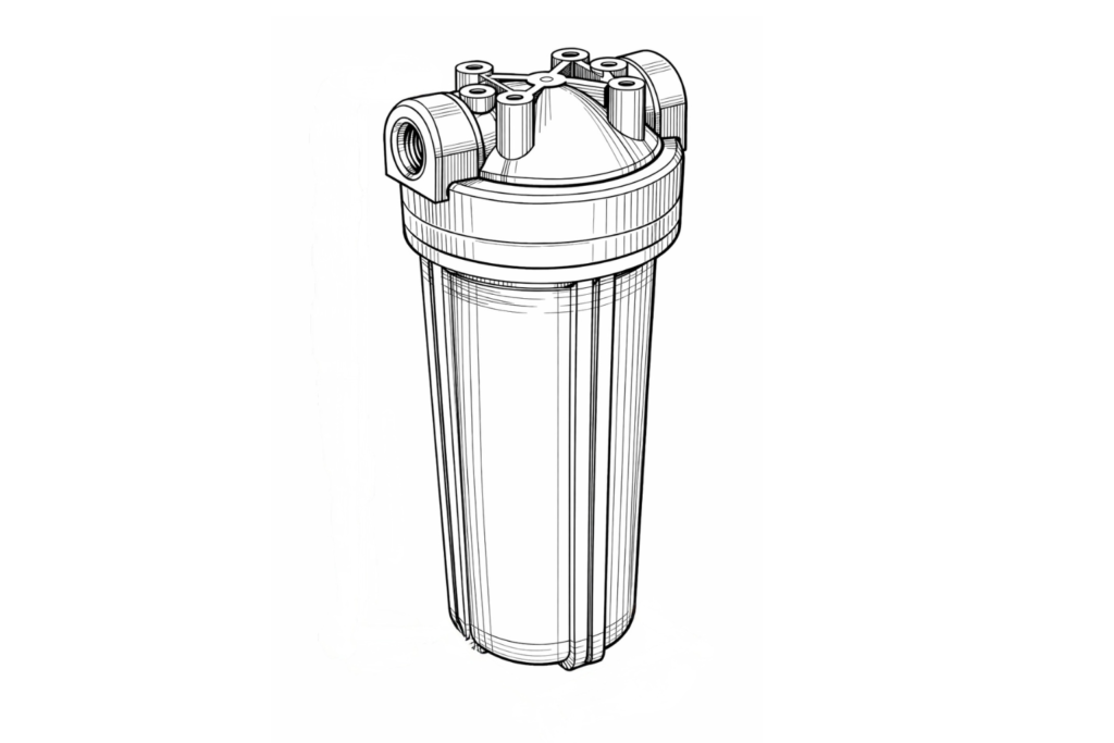 Full water filter system installed under a sink