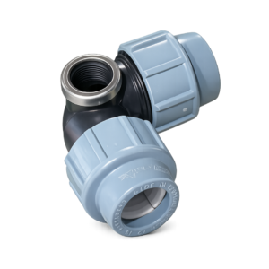 MDPE compression 90 degree female threaded elbow fitting